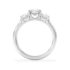 Lab Diamond 3 Stone Oval 2.00ct Total 1.00ct Centre  Platinum Ring