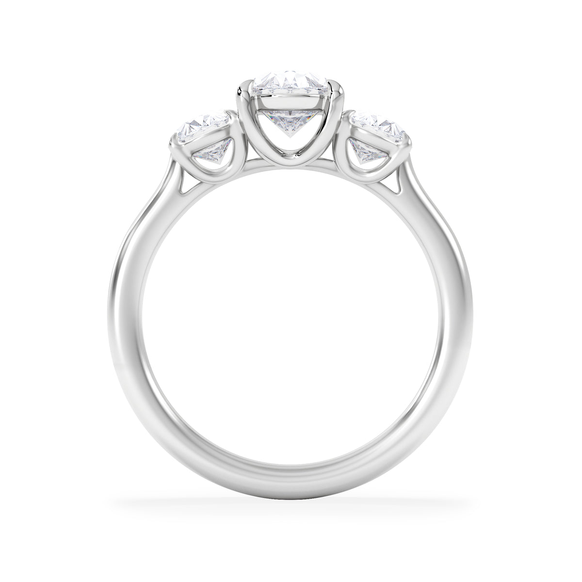 Lab Diamond 3 Stone Oval 2.00ct Total 1.00ct Centre  Platinum Ring