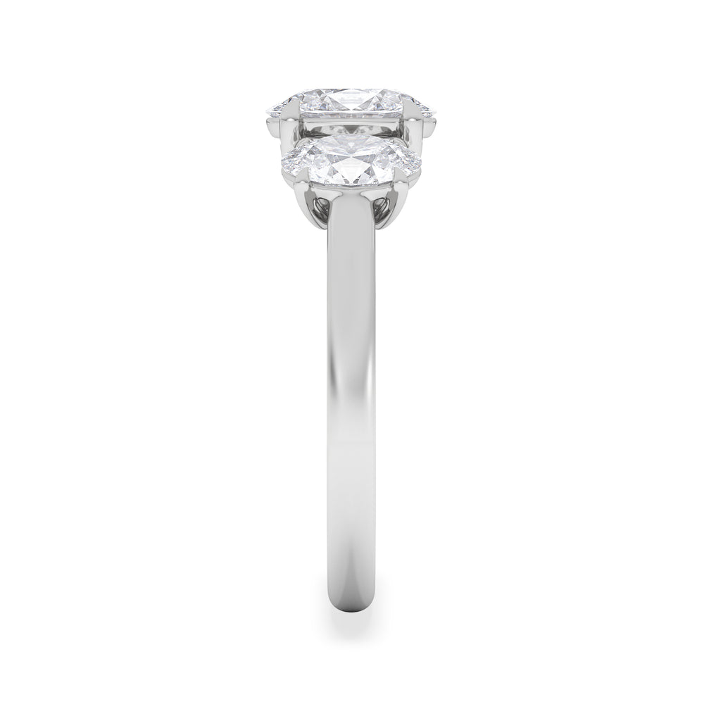 Lab Diamond 3 Stone Oval 2.00ct Total 1.00ct Centre  Platinum Ring