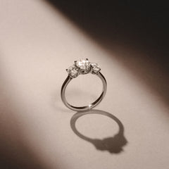 Lab Diamond 3 Stone Oval 2.00ct Total 1.00ct Centre  Platinum Ring
