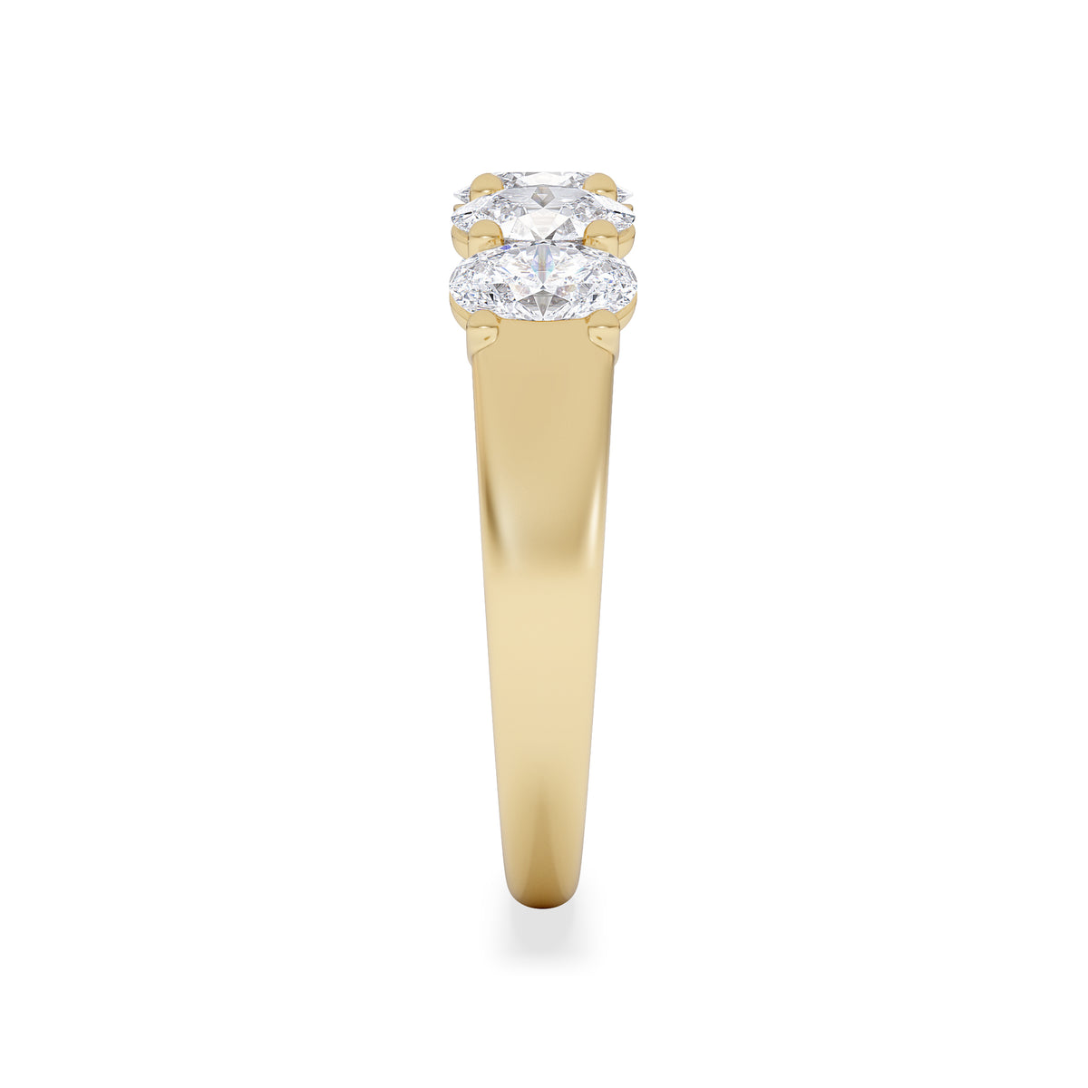 Unity 1.00ct Oval Cut Lab Diamond 5 Stone Ring in 18K Yellow Gold