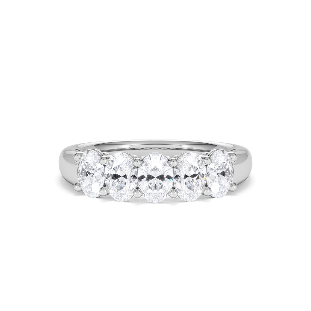 Unity 1.00ct Oval Cut Lab Diamond 5 Stone Ring in Platinum