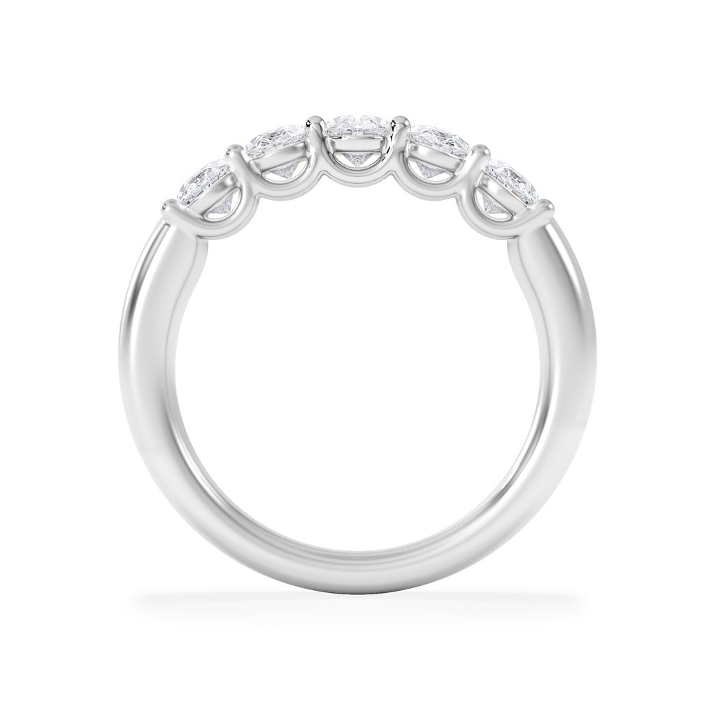 Lab Diamond 5 Stone Oval 1.00ct Total Platinum Ring