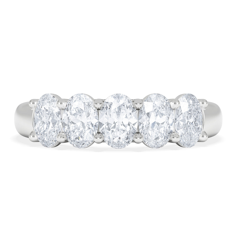 Lab Diamond 5 Stone Oval 1.00ct Total Platinum Ring