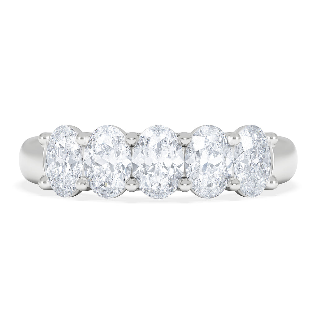 Lab Diamond 5 Stone Oval 1.00ct Total Platinum Ring