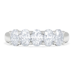 Lab Diamond 5 Stone Oval 1.00ct Total Platinum Ring