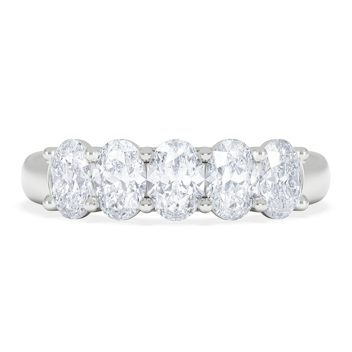 Lab Diamond 5 Stone Oval 1.00ct Total Platinum Ring