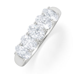 Lab Diamond 5 Stone Oval 1.00ct Total Platinum Ring