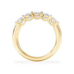 Unity 2.00ct Oval Cut Lab Diamond 5 Stone Ring in 18K Yellow Gold