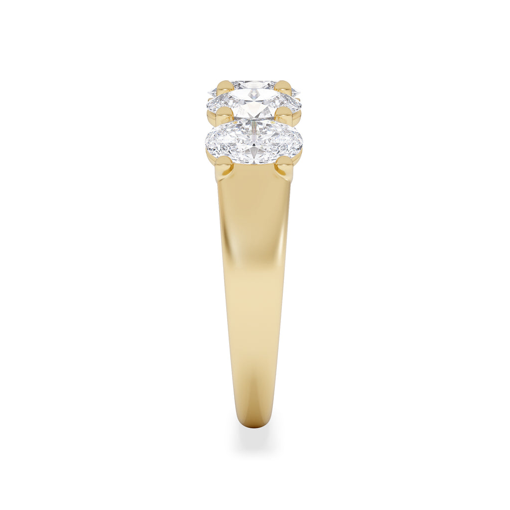 Unity 2.00ct Oval Cut Lab Diamond 5 Stone Ring in 18K Yellow Gold