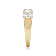 Unity 2.00ct Oval Cut Lab Diamond 5 Stone Ring in 18K Yellow Gold