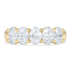 Unity 2.00ct Oval Cut Lab Diamond 5 Stone Ring in 18K Yellow Gold