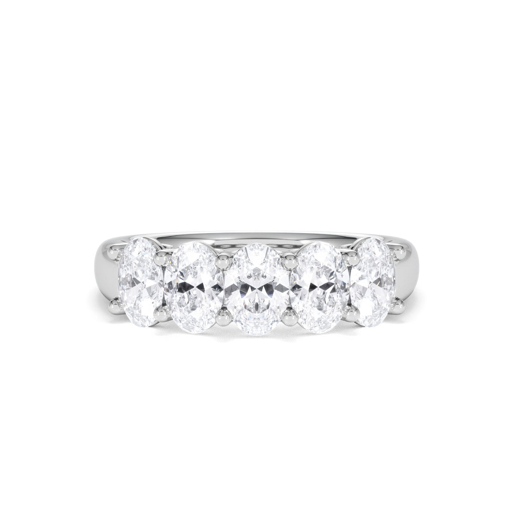 Unity 2.00ct Oval Cut Lab Diamond 5 Stone Ring in Platinum