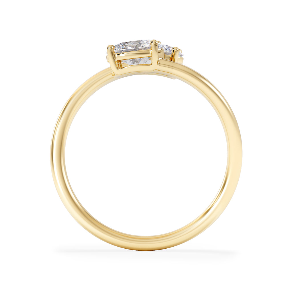 Affinity 0.80ct Oval Cut Lab Diamond 2 Stone Ring in 18K Yellow Gold