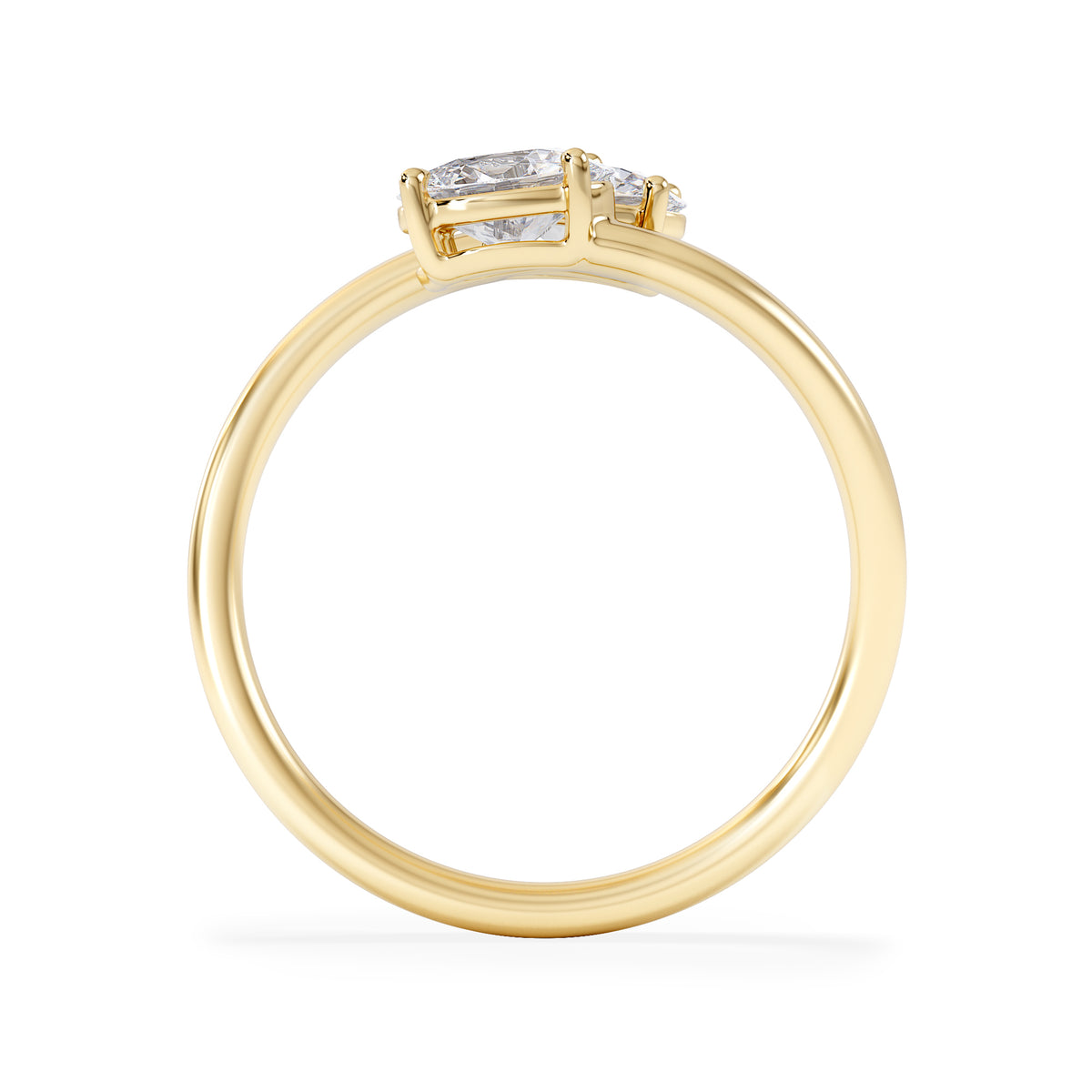 Affinity 0.80ct Oval Cut Lab Diamond 2 Stone Ring in 18K Yellow Gold