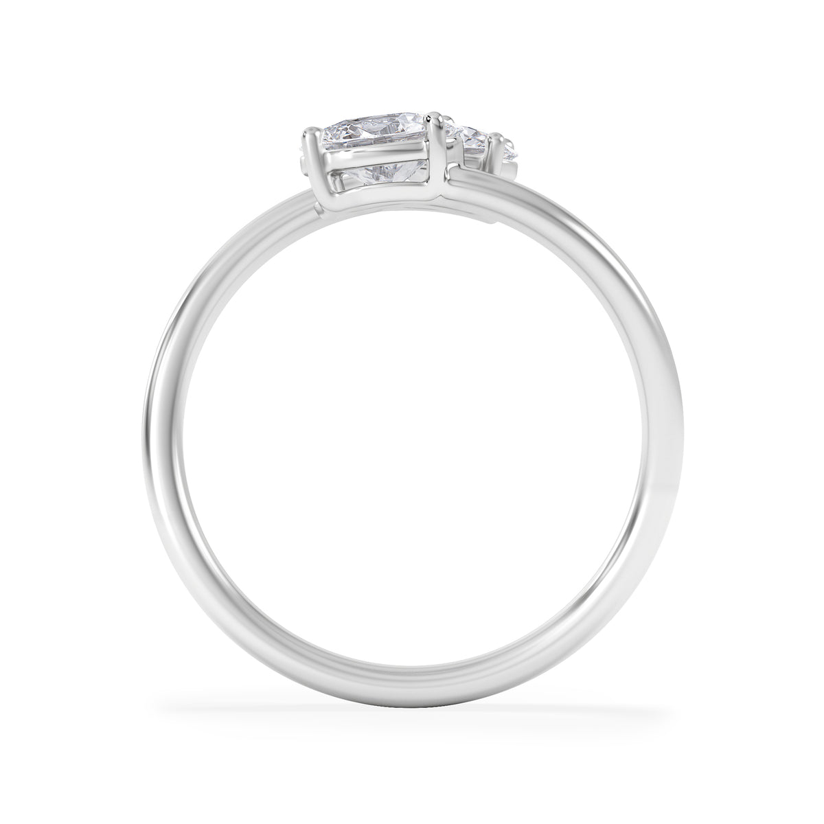 Affinity 0.80ct Oval Cut Lab Diamond 2 Stone Ring in Platinum