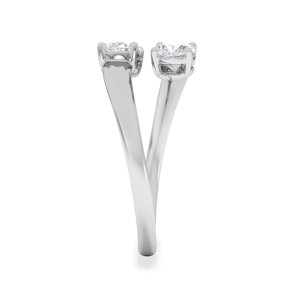 Affinity 0.80ct Oval Cut Lab Diamond 2 Stone Ring in Platinum