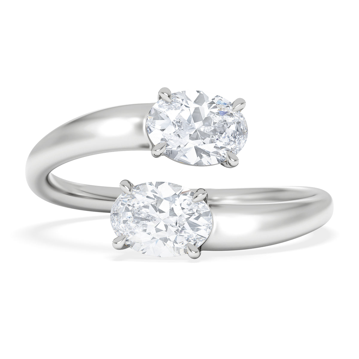 Affinity 0.80ct Oval Cut Lab Diamond 2 Stone Ring in Platinum