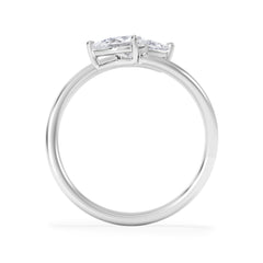 Affinity 0.80ct Pear Cut Lab Diamond 2 Stone Ring in Platinum