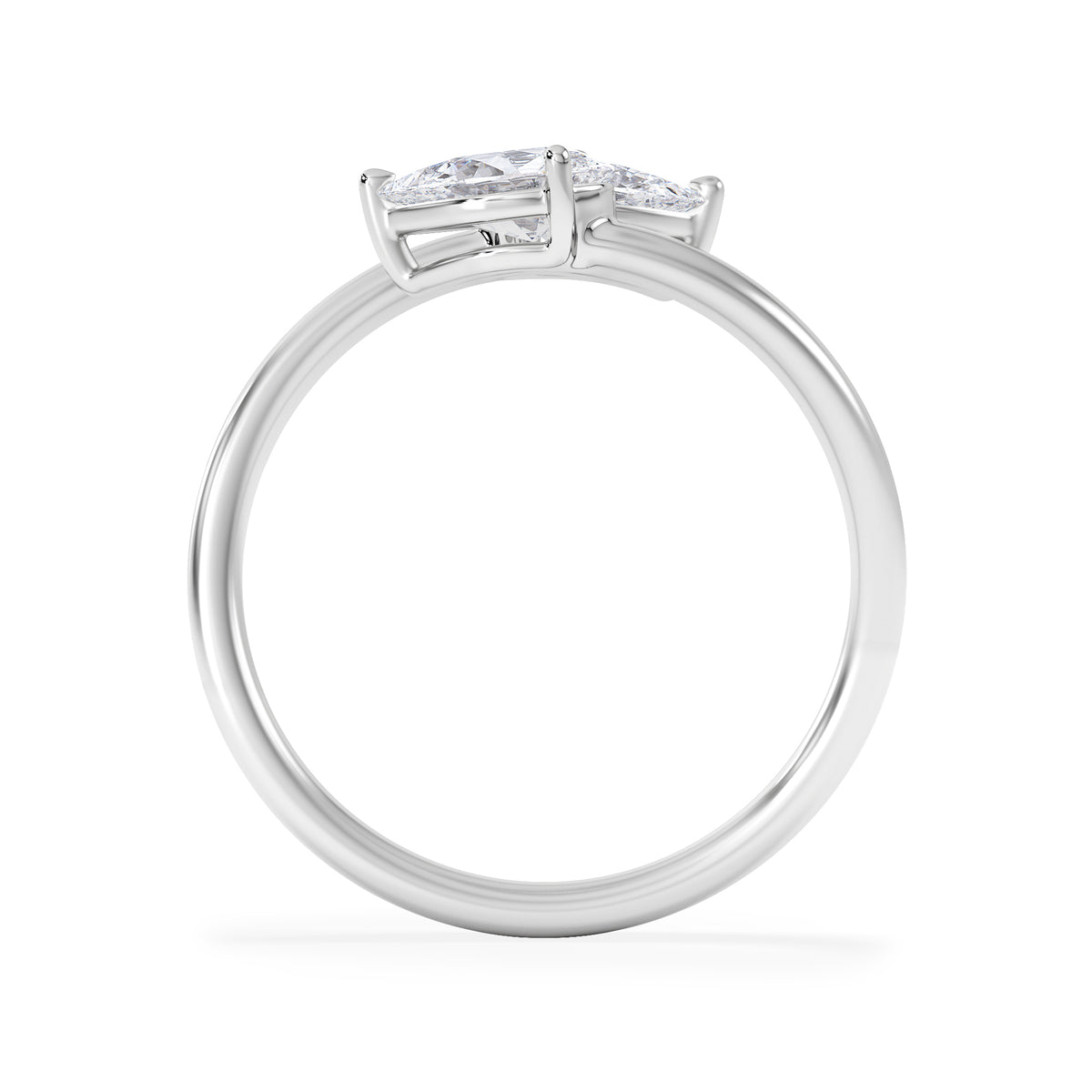 Affinity 0.80ct Pear Cut Lab Diamond 2 Stone Ring in Platinum