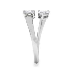 Affinity 0.80ct Pear Cut Lab Diamond 2 Stone Ring in Platinum