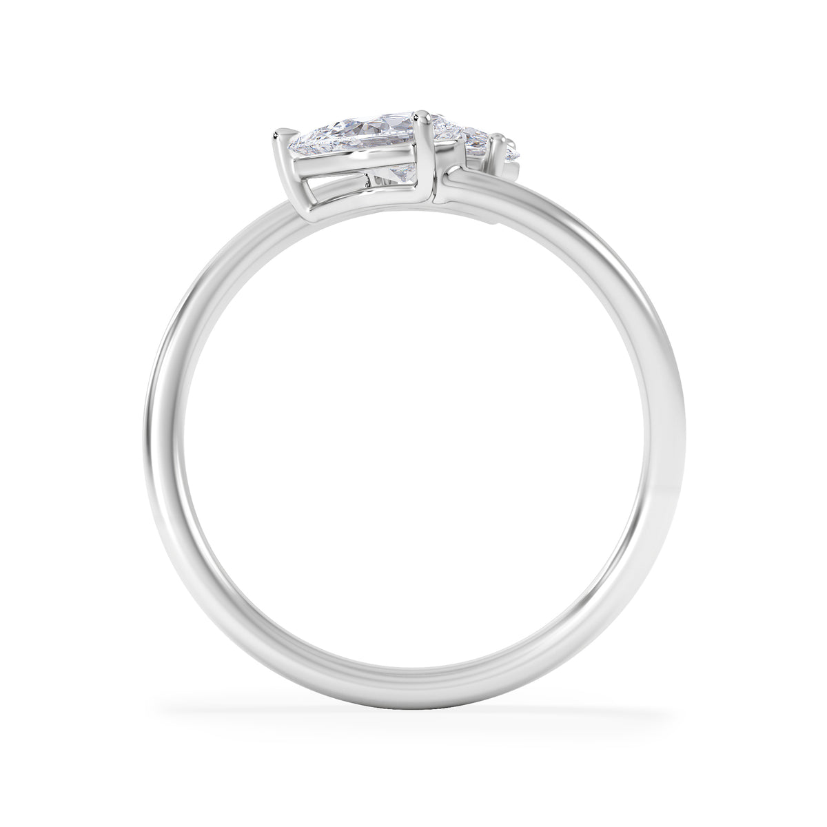 Affinity 0.80ct Oval and Pear Cut Lab Diamond 2 Stone Ring in Platinum