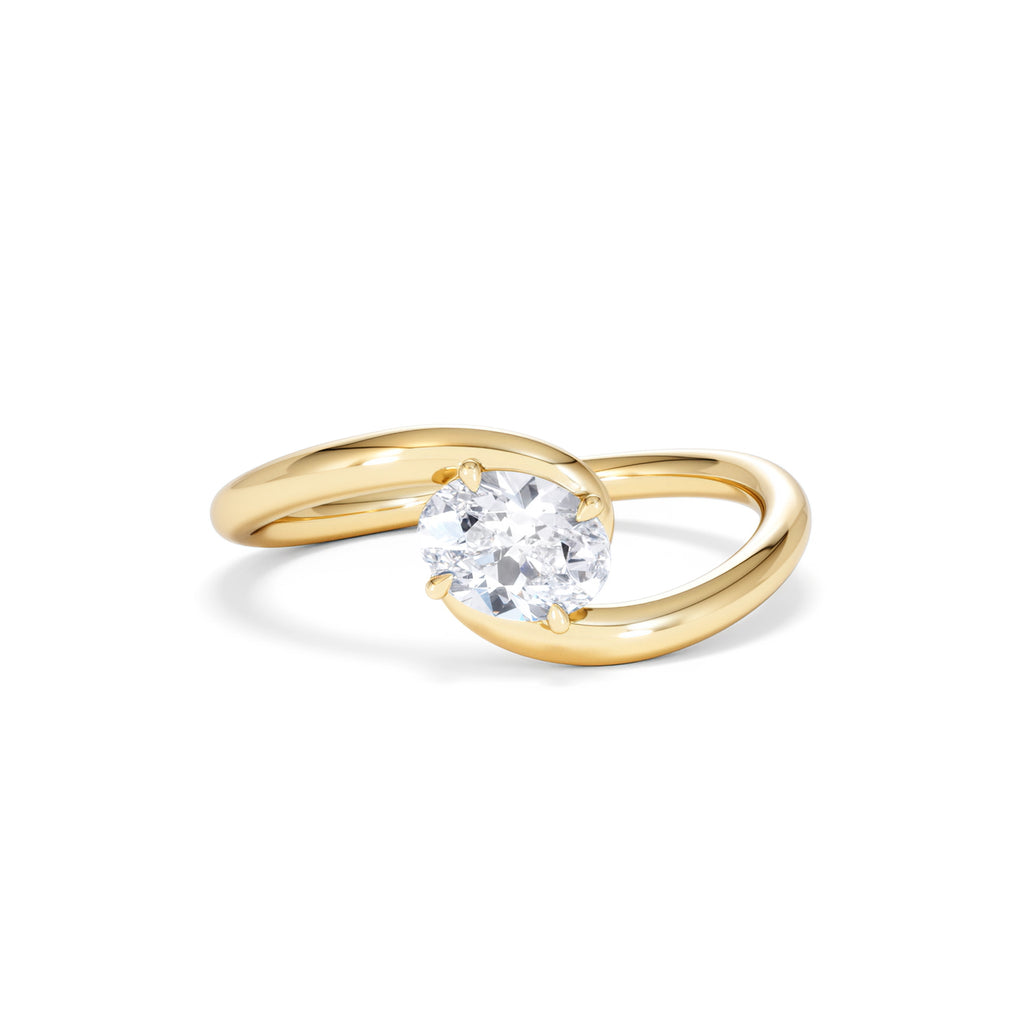 Affinity 0.50ct Oval Cut Lab Diamond Solitaire Engagement Ring in 18K Yellow Gold