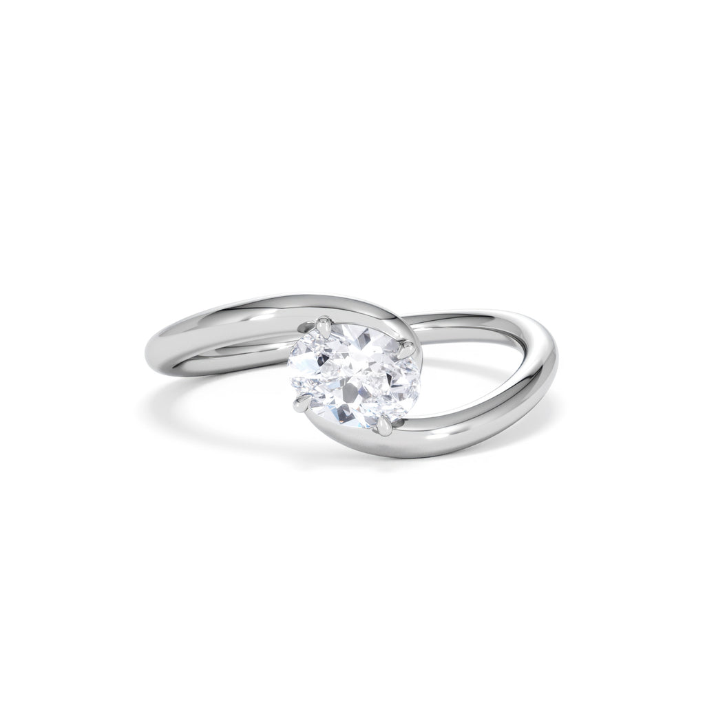 Affinity 0.50ct Oval Cut Lab Diamond Solitaire Engagement Ring in Platinum