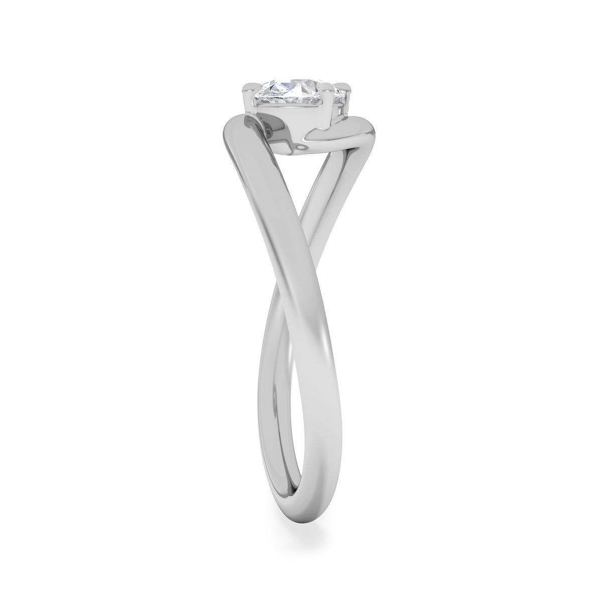 Affinity 0.50ct Oval Cut Lab Diamond Solitaire Engagement Ring in Platinum