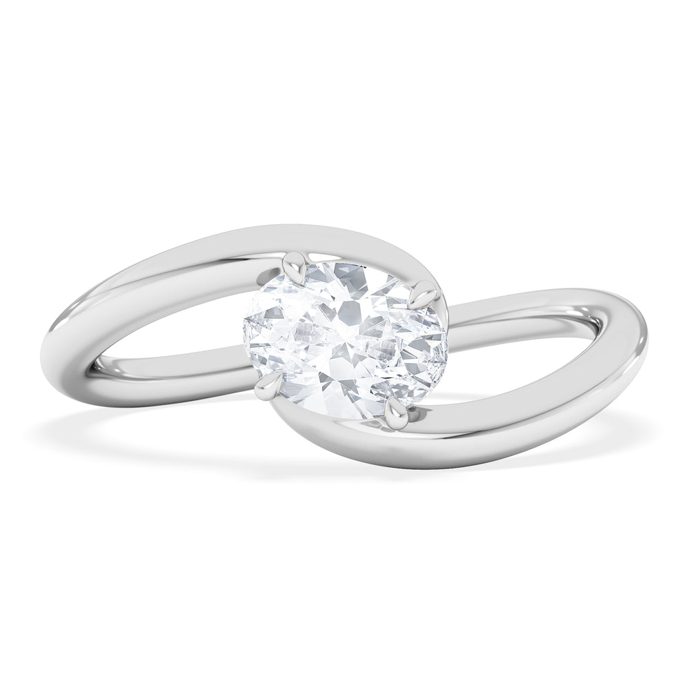Affinity 0.50ct Oval Cut Lab Diamond Solitaire Engagement Ring in Platinum