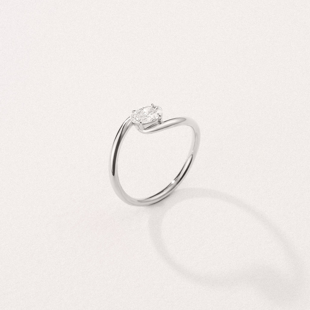 Affinity 0.50ct Oval Cut Lab Diamond Solitaire Engagement Ring in Platinum