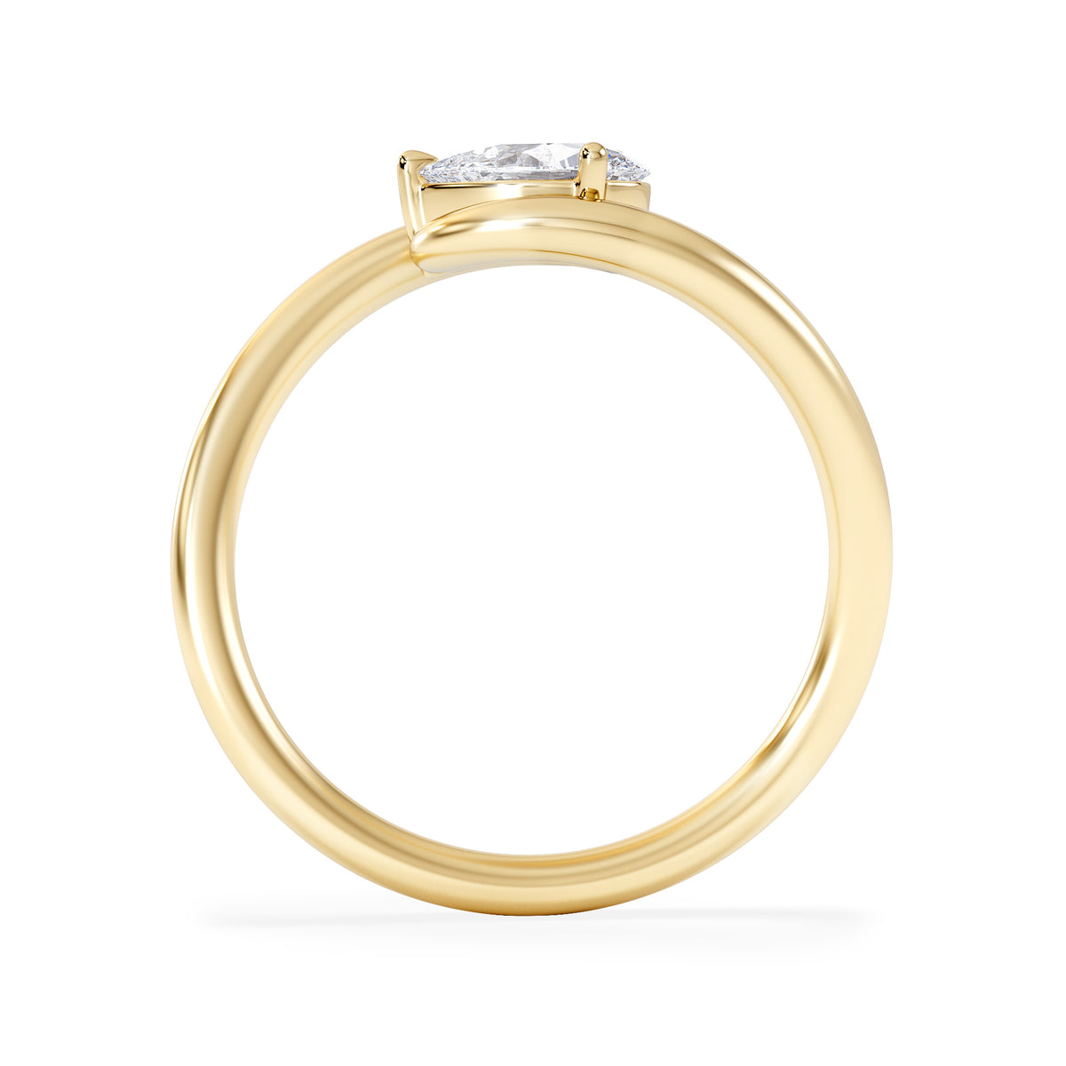 Affinity 0.50ct Pear Cut Lab Diamond Solitaire Engagement Ring in 18K Yellow Gold