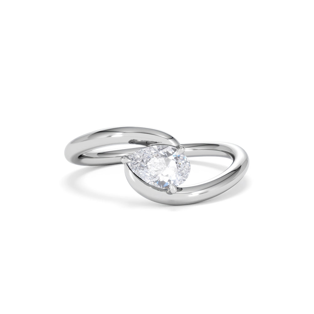 Affinity 0.50ct Pear Cut Lab Diamond Solitaire Engagement Ring in Platinum