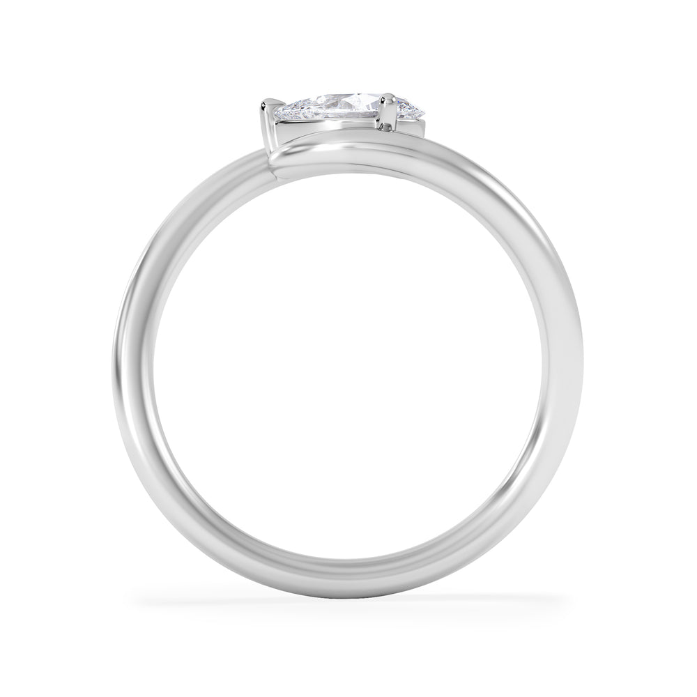 Affinity 0.50ct Pear Cut Lab Diamond Solitaire Engagement Ring in Platinum