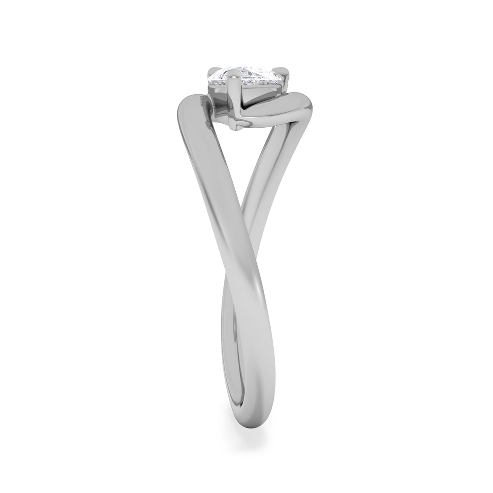 Affinity 0.50ct Pear Cut Lab Diamond Solitaire Engagement Ring in Platinum