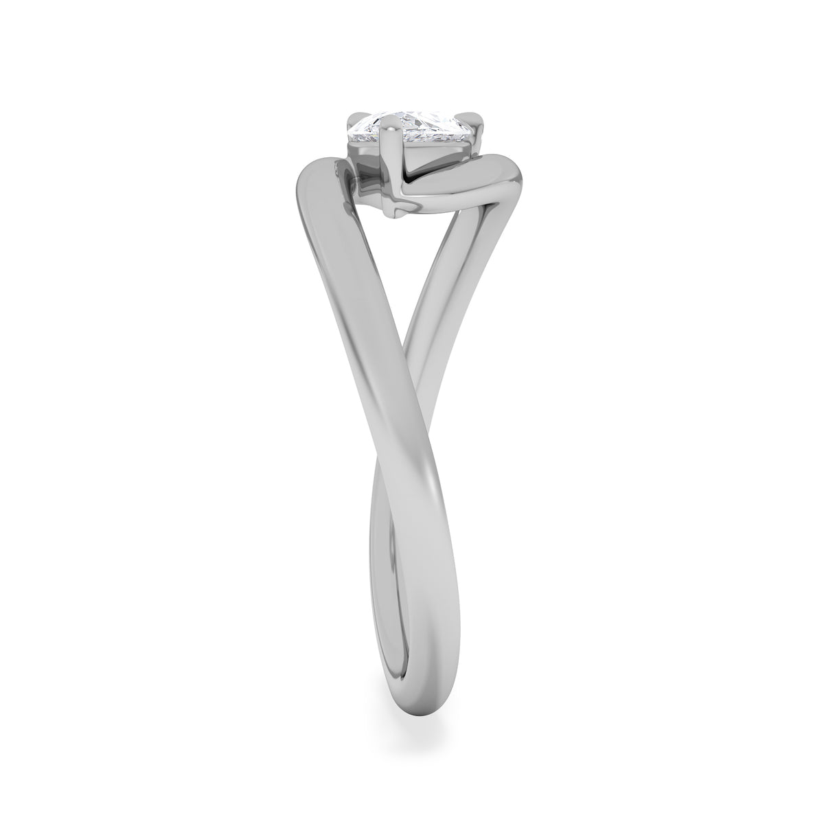 Affinity 0.50ct Pear Cut Lab Diamond Solitaire Engagement Ring in Platinum