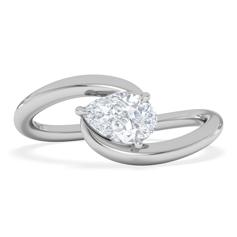 Affinity 0.50ct Pear Cut Lab Diamond Solitaire Engagement Ring in Platinum