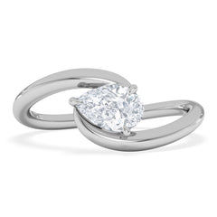 Affinity 0.50ct Pear Cut Lab Diamond Solitaire Engagement Ring in Platinum