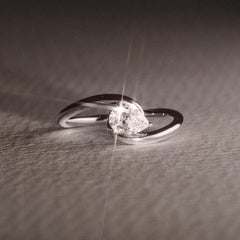 Affinity 0.50ct Pear Cut Lab Diamond Solitaire Engagement Ring in Platinum