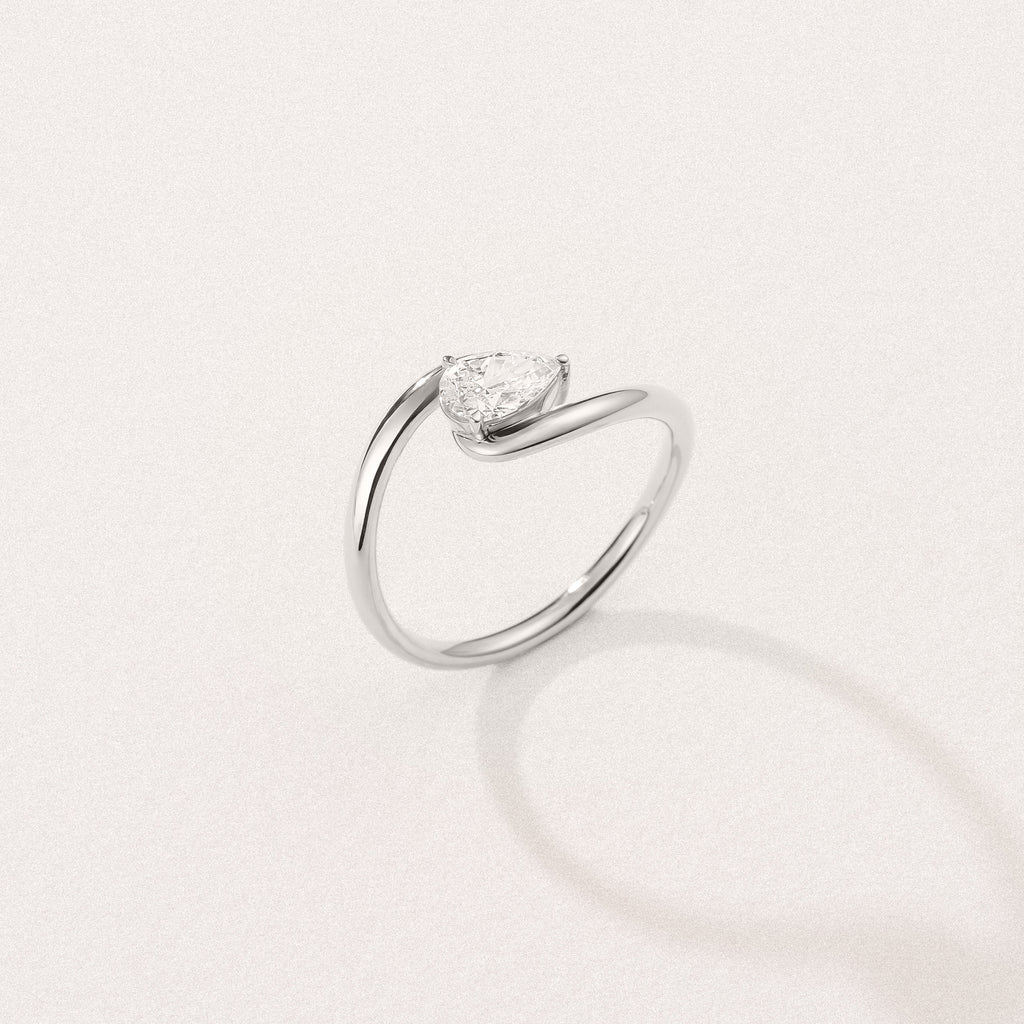 Affinity 0.50ct Pear Cut Lab Diamond Solitaire Engagement Ring in Platinum