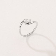 Affinity 0.50ct Pear Cut Lab Diamond Solitaire Engagement Ring in Platinum