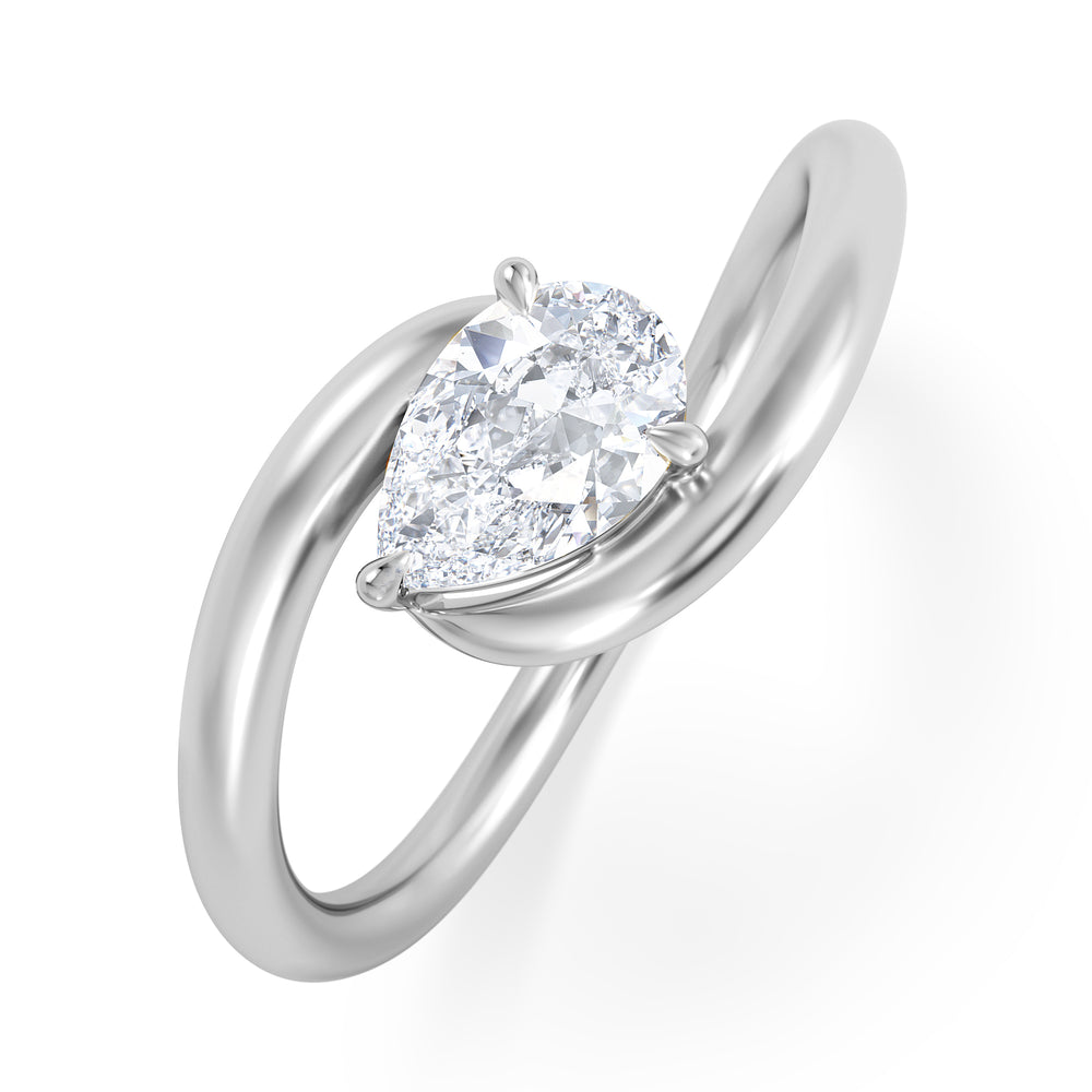 Affinity 0.50ct Pear Cut Lab Diamond Solitaire Engagement Ring in Platinum