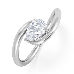 Affinity 0.50ct Pear Cut Lab Diamond Solitaire Engagement Ring in Platinum
