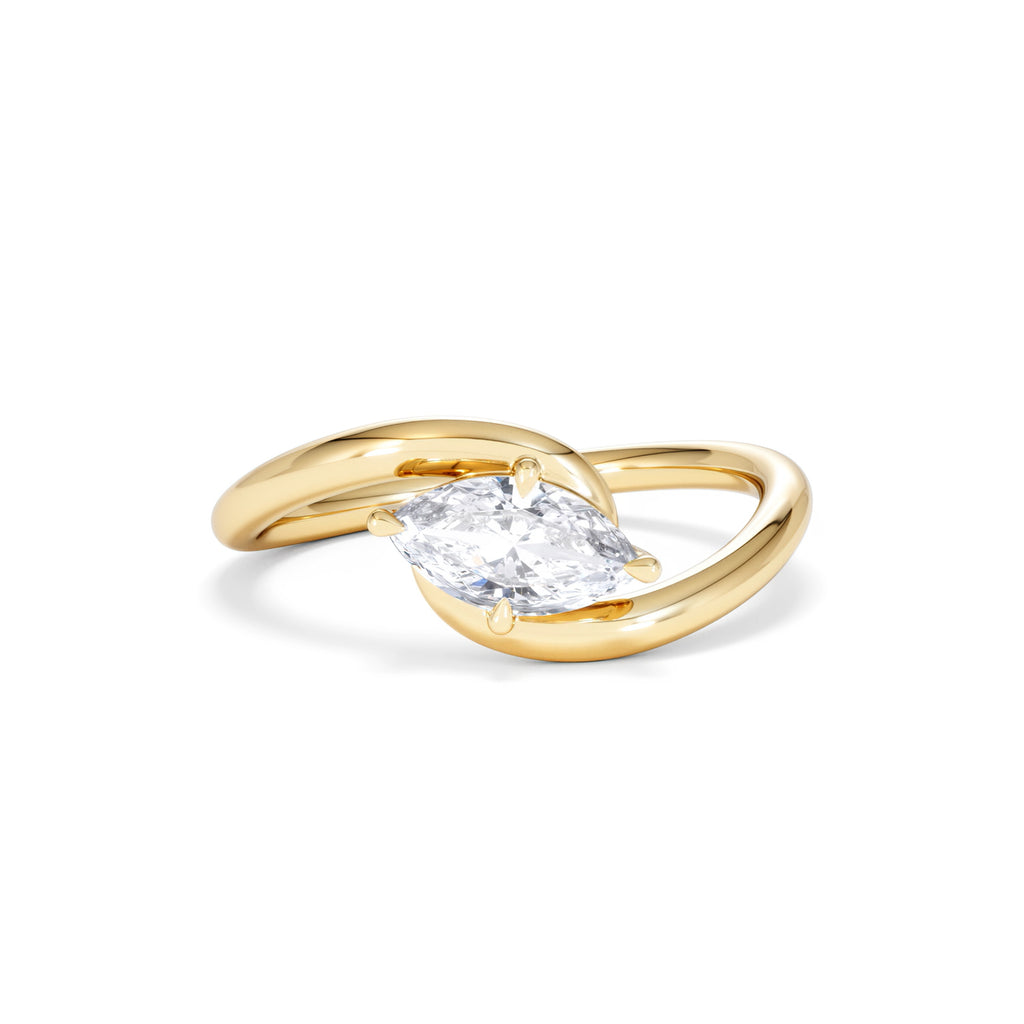 Affinity 0.50ct Marquise Cut Lab Diamond Solitaire Engagement Ring in 18K Yellow Gold