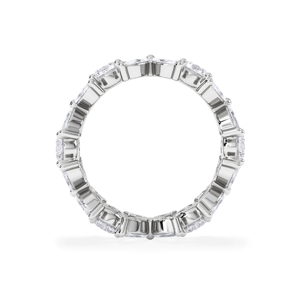 Luxe Floral 3.20ct Marquise and Round Cut Lab Diamond Eternity Ring in 18K White Gold