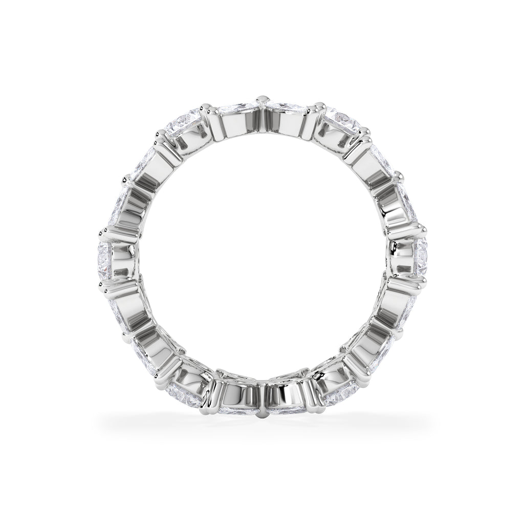 Luxe Floral 3.20ct Marquise and Round Cut Lab Diamond Eternity Ring in 18K White Gold