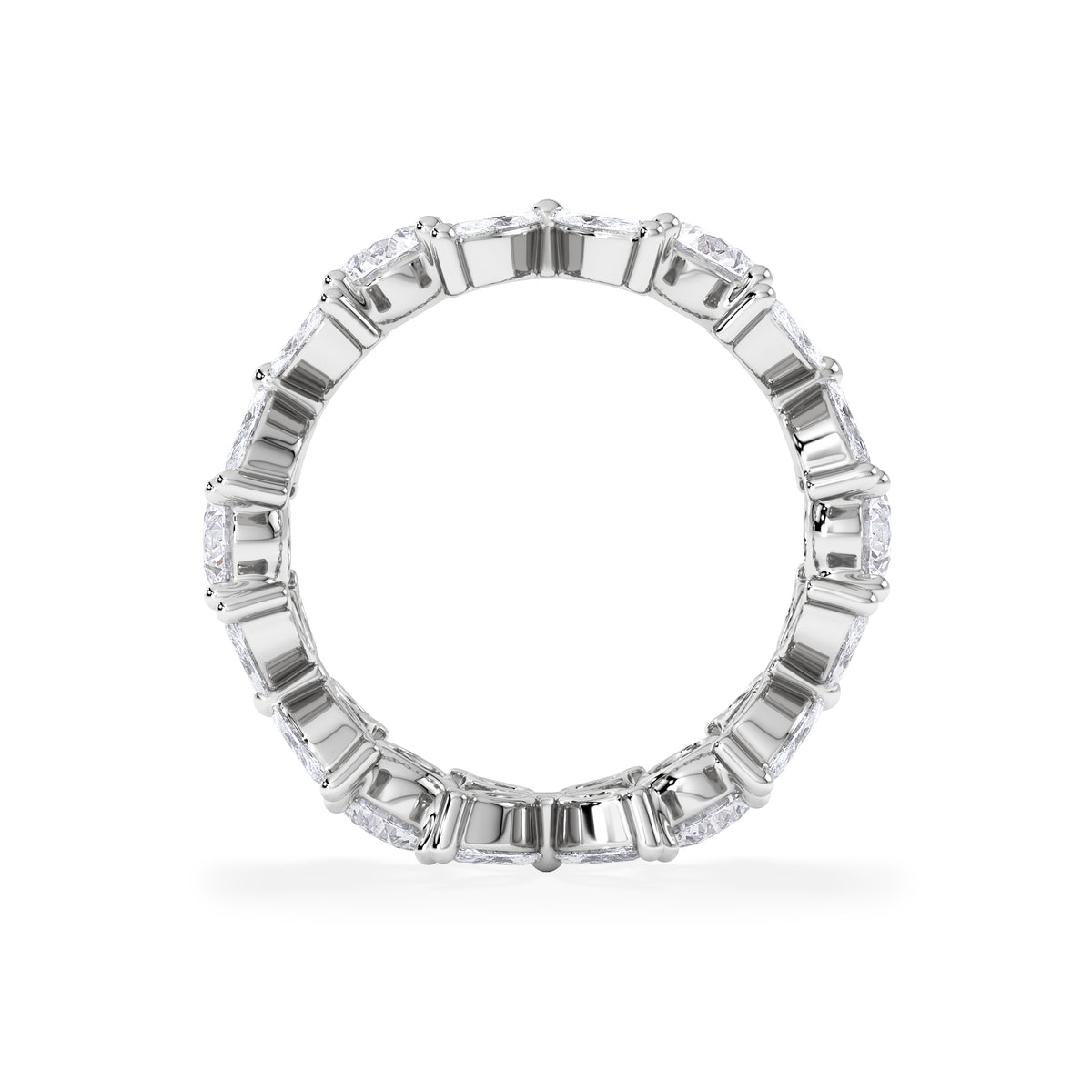 Luxe Floral 3.20ct Marquise and Round Cut Lab Diamond Eternity Ring in 18K White Gold