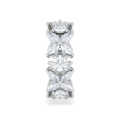 Luxe Floral 3.20ct Marquise and Round Cut Lab Diamond Eternity Ring in 18K White Gold
