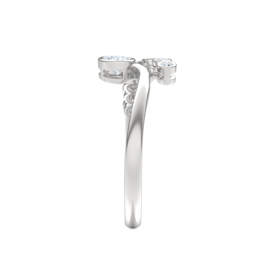 Skyline 0.45ct Pear and Round Cut Lab Diamond Ring in 14K White Gold