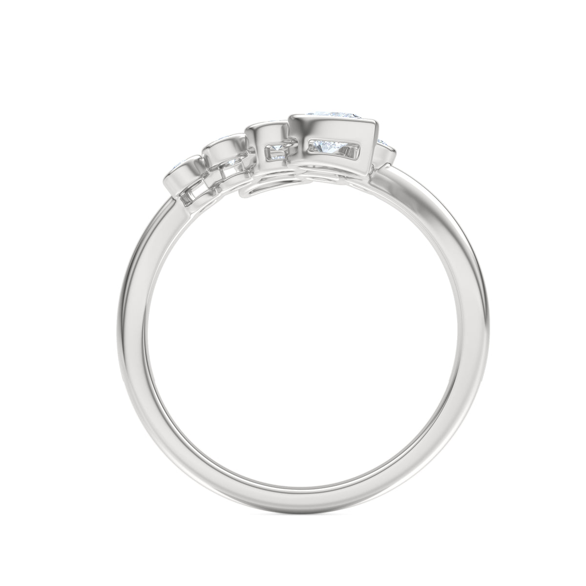 Skyline 0.70ct Pear and Round Cut Lab Diamond Ring in 14K White Gold